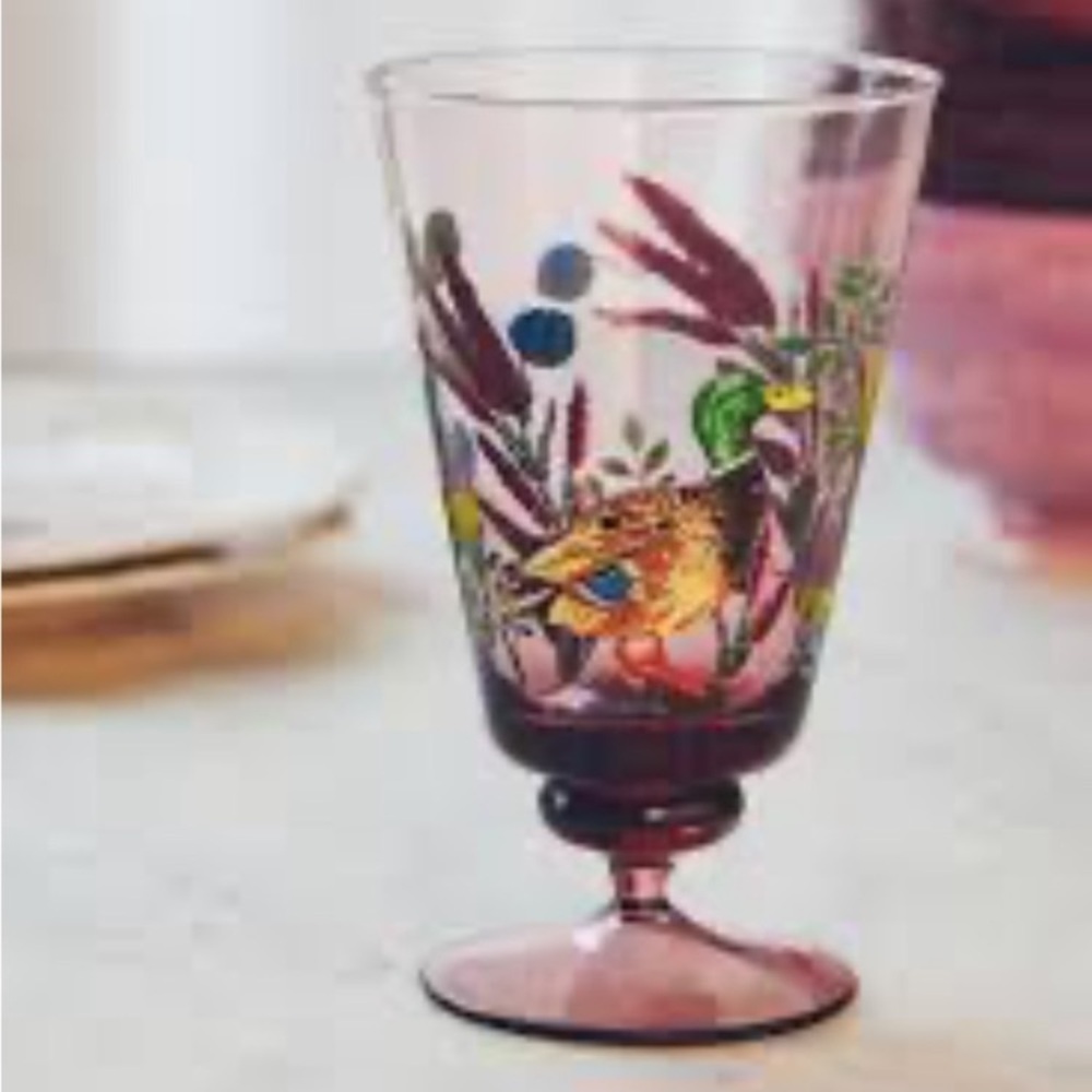 Nathalie Lete Marais Glass Goblet (set of 4) NWT